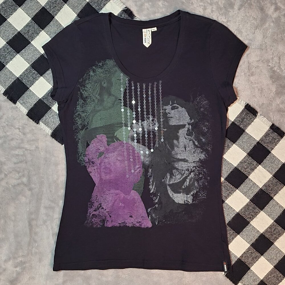L | Garcia | Graphic Sequin Pop Short Sleeved T-Shirt